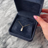 Antique Platinum & 14k Rosy Yellow Gold .51ct Natural Old Euro Diamond Blue Synthetic Sapphire Pearl Pendant