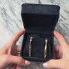 Vintage 14k Yellow Gold Long Chic Rectangular Twist Dangle Earrings - Video showing the piece