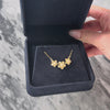 Vintage 14k Yellow Gold Pearl Delicate Brushed Blooming Trio Necklace - Video showing the piece