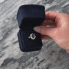 Vintage 14k White Gold 1.89ct Dark Blue Sapphire 0.88cttw Diamond Halo Ring - Video showing the piece