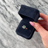 Vintage 14k White Gold .93ct Green-Blue Sapphire Diamond Dazzling Cathedral-Set Square Halo Ring - Video showing the piece