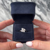 Antique 14k White Gold Old Mine Cut Diamond Heart Bypass Toi Et Moi Ring - Video showing the piece