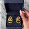 Vintage Buccellati Italian 18k Yellow Gold Woven Triple Loop Statement Clip Earrings - Video showing the piece