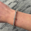 Vintage Italian 14k White Gold Diamond Woven Station Bangle Bracelet - Video showing the piece