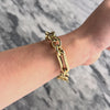 Vintage Italian Lightweight 14k Gold Oversized Chunky Mixed Link Bracelet - Video showing the piece