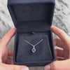 Vintage 14k White Gold 1.72ct Tanzanite Diamond Round Drop Pendant