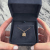 Vintage 14k Yellow Gold Diamond Romantic Engagement Ring Box Charm / Pendant