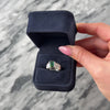 Vintage 14k White Gold 2.35ct Green Tourmaline .57cttw Old Mine Cut Diamond Fantastic Bezel-Set Ring - Video showing the piece