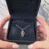 Vintage 14k White Gold Diamond Sparkling Artistic Flourish Slide Pendant