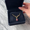 Vintage 14k Yellow Gold .91ct Ruby Diamond Fantastic Chevron Dangle Necklace - Video showing the piece