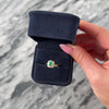 Vintage 14k Yellow Gold .54ct Emerald Diamond Sparkling Scallop Border Ring - Video showing the piece