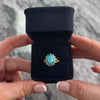 Vintage 18k Yellow Gold 3.57cttw Turquoise Bold Sunburst Cluster Ring - Video showing the piece
