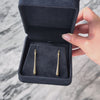 Vintage 14k Yellow Gold Gleaming Oblong Dangle Earrings - Video showing the piece