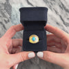 Vintage Chinese 14k Yellow & White Gold 1.1ct Turquoise Wide Textured Shield Ring - Video showing the piece