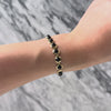 Vintage Lightweight 14k Yellow Gold Onyx Chic Round Link Bracelet - Video showing the piece