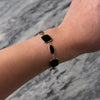 Vintage 14k Yellow Gold Onyx Station Link Bracelet - Video showing the piece