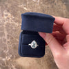 Vintage 18k White Gold 2.64ct Aquamarine Diamond Incredible Pear Halo Ring - Video showing the piece