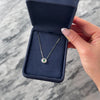 Estate 14k White Gold Emerald Diamond Sophisticated Bezel Halo Slide Necklace - Video showing the piece
