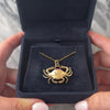 Vintage 14k Yellow Gold Synthetic Ruby Textured Nautical Grasping Crab Pendant - Video showing the piece