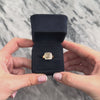 Vintage 14k Yellow Gold Chocolate Diamond White Diamond Bold Geometric Halo Ring - Video showing the piece