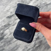 Vintage 14k Yellow Gold Pearl Diamond Luminous Halo Ring - Video showing the piece
