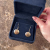 Vintage 14k Yellow Gold Floral Engraved Discs Dangle Earrings - Video showing the piece