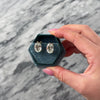 Vintage 14k Yellow Gold 13.65cttw Pale Blue Topaz Flashing Icy Oval Omega Back Earrings - Video showing the piece