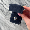 Vintage 18k Yellow Gold 1.01cttw Diamond .84ct Blue Sapphire Dazzling Dimensional Baguette Step Halo Ring - Video showing the piece