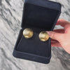 Vintage 14k Yellow Gold Large Scallop Shell Omega Back Earrings - Video showing the piece