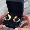 Vintage Italian Large 14k Yellow Gold Bold Twisted Loop Earrings - Video showing the piece