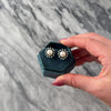 Vintage 14k White Gold Pearl .69cttw Diamond Stunning Celestial Halo Stud Earrings - Video showing the piece