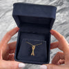 Vintage 14k Yellow Gold Retro Pair Of Skis & Pole Charm / Pendant - Video showing the piece