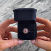 Estate 14k White & Rose Gold 1.15cttw Pink Sapphire Diamond Elegant Emerald Double Halo Ring - Video showing the piece