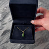 Vintage 14k Yellow Gold 2.45ct Green Jade Teardrop Pendant - Video showing the piece