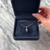 Estate 14k Rose Gold 1.43ct Berry Garnet White Diamond Chocolate Diamond Pavã© Accented Checkerboard Oval Pendant - Video showing the piece