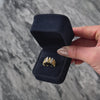 Vintage 14k Yellow Gold Diamond Brushed Brutalist Spikes Ring - Video showing the piece