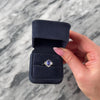 Vintage 14k White Gold 1.09ct Tanzanite Diamond Dynamic Starburst Halo Ring 8.00
