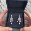 Vintage 18k White Gold .67cttw Diamond .55cttw Pink Blue Orange Sapphire Ruby Spectacular Lavalier Dangle Earrings - Video showing the piece
