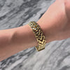 Vintage Italian 14k Yellow Gold Textured Buckle Link Bracelet - Video showing the piece