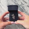 Vintage Large 18k White Gold Diamond Ruby Romantic Heart Stack Ring 7.50