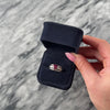 Vintage 14k White Gold 1.96ct Pink Tourmaline Diamond Sleek Triple Band Ring 7.25