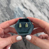 Vintage 14k Yellow Gold .89cttw Green Tourmaline Diamond Elegant Emerald-Cut Cluster Stud Earrings - Video showing the piece