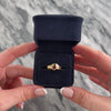 Vintage 14k Yellow Gold Ruby Gleaming Dual-Textured Shoulder Ring - Video showing the piece
