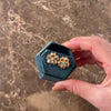 Vintage 14k Rosy Yellow Gold Turquoise Blooming Textured Floral Stud Earrings - Video showing the piece