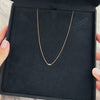 Vintage 14k Yellow & White Gold Diamond Dainty Bezel-Set Solitaire Necklace 15