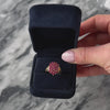 Vintage Chinese 14k Yellow Gold 1.74cttw Ruby Cluster Cocktail Ring - Video showing the piece