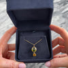 Vintage 18k Yellow Gold 6.63ct Peridot .89ct Citrine Earth-Toned Dangle Duo Pendant - Video showing the piece