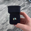 Vintage 14k Yellow Gold Blue Topaz Diamond Scrolling Open Shoulder Ring - Video showing the piece