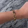 Vintage Heavy Italian 14k Yellow Gold Oversize Figaro Chain Link Bracelet - Video showing the piece