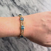 Vintage 14k Yellow Gold 18.96cttw London Blue Topaz Diamond Bold Vibrant Interlocking Link Bracelet - Video showing the piece